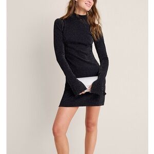 Francesca's Collections Black Sparkle Mini Dress